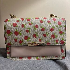 Michael Kors Floral Crossbody Bag - Red, Green, and Pink